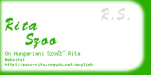 rita szoo business card